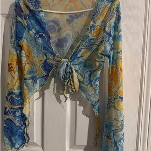 Colorful Tie-Front Women's Top
